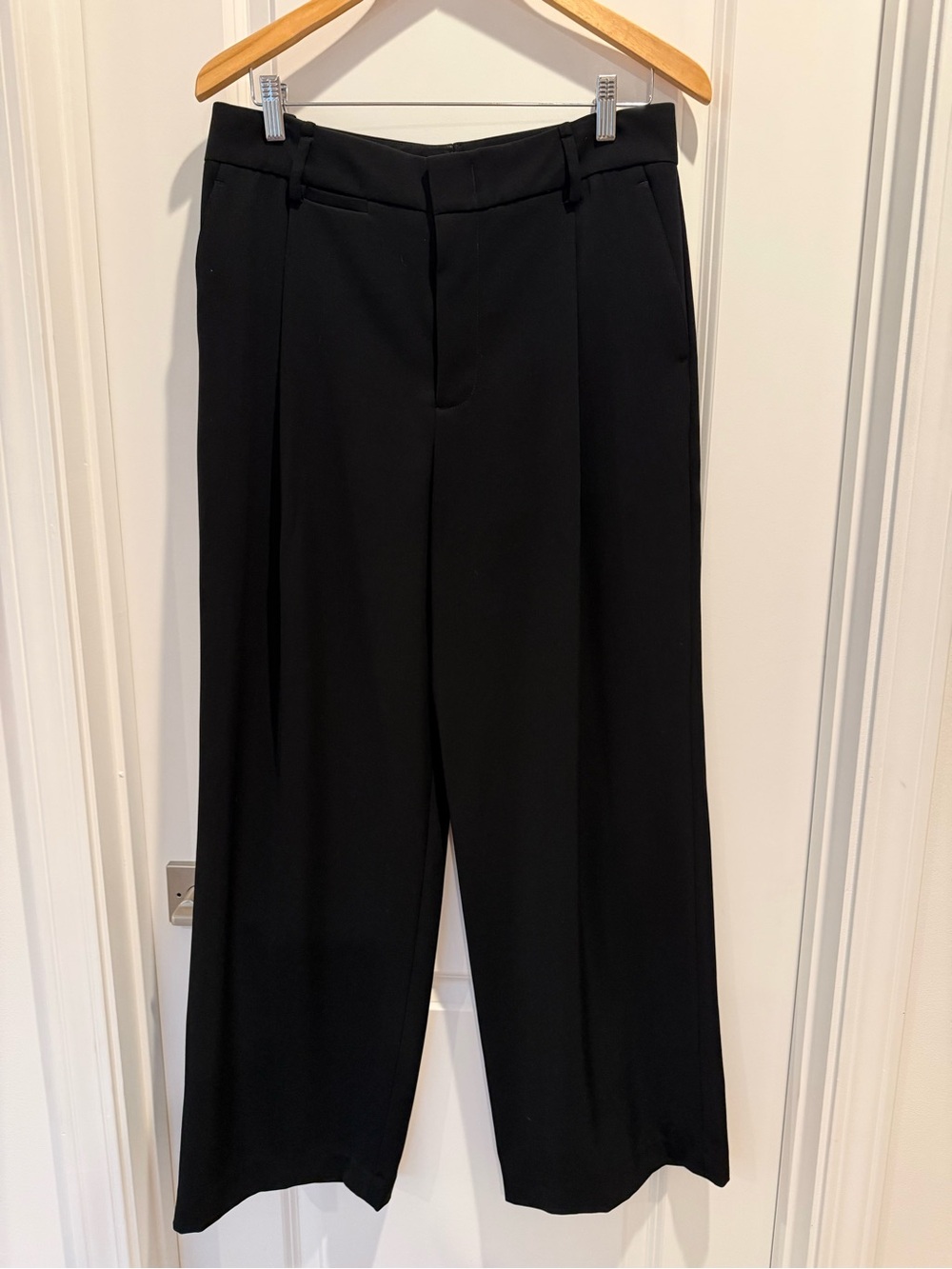 Vince Black Wide-Leg Dress Trousers
